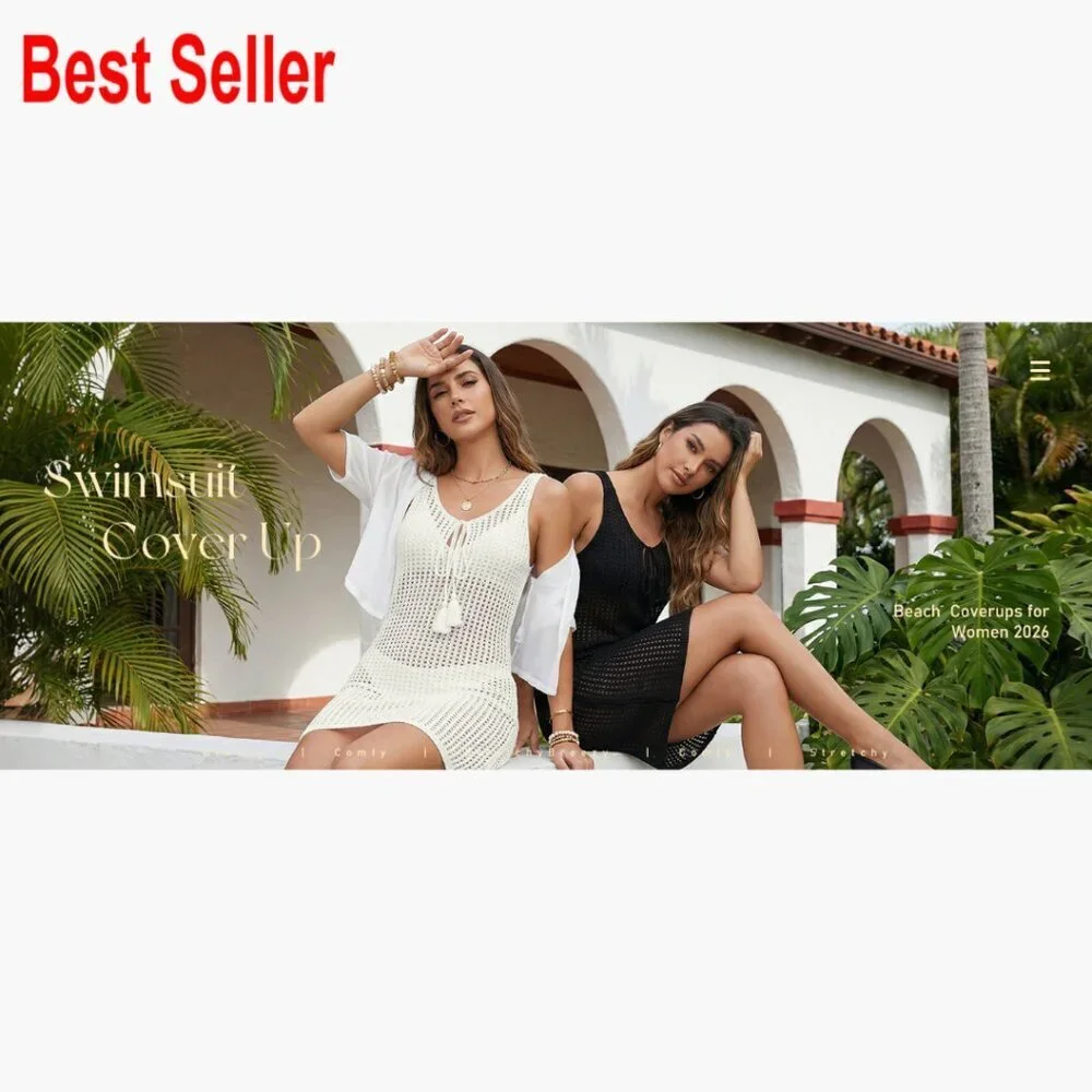 Crochet Hollow Out Backless Beach Cover Up Sleeveless 100% Acrylic